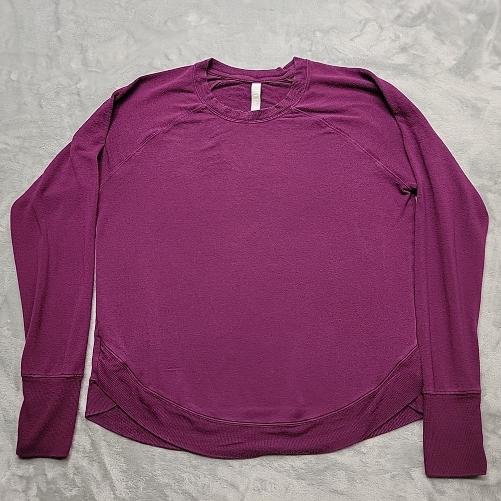 Athleta Shirt Womens Medium Purple Coaster Luxe Sweatshirt Pullover Yoga Active